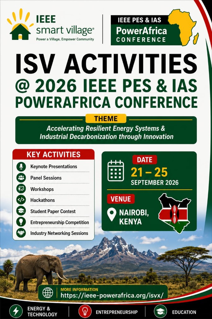 ISV Activities at the 2026 IEEE PES and IAS PowerAfrica Conference — Nairobi, Kenya, 21–25 September 2026